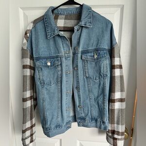 Jean/ flannel jacket size XL perfect for fall